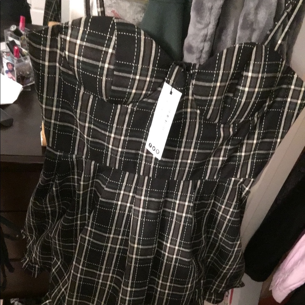 Boohoo plaid skater dress